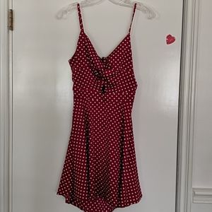 Red and White Polkadot Open Back Sundress
